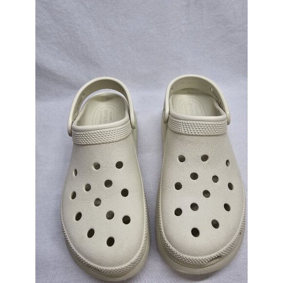 CROCS Classic Crush Clog Bone Tan Slip On Platform Sandal Women's Size 7/ Mens 5 - Picture 4 of 16